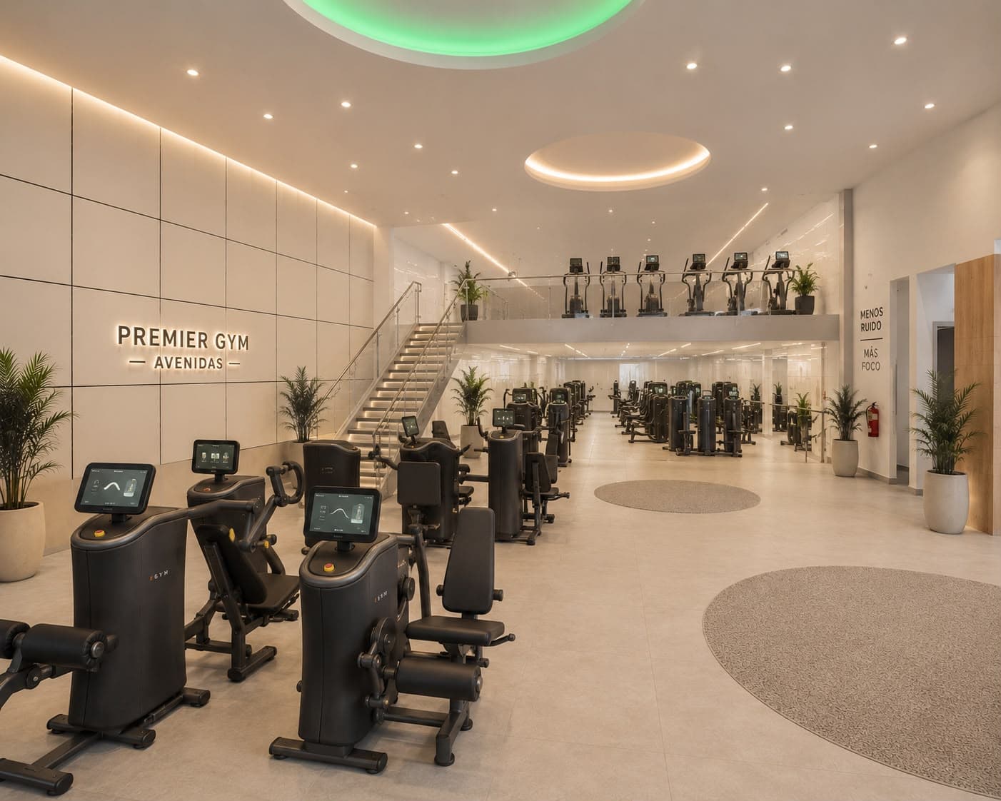 Interior de Premier Gym Avenidas, gimnasio premium en Palma de Mallorca